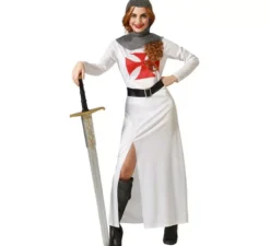 Costume da cavaliere crociato bianco per donna