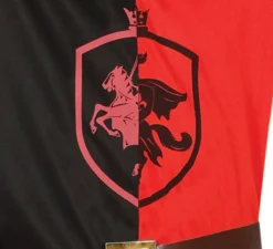 Costume da cavaliere medievale rosso e nero per bambino