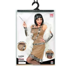 Costume da Charleston beige degli anni '20 per donna
