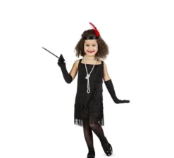 Costume da Charleston con frange Nero per bambina