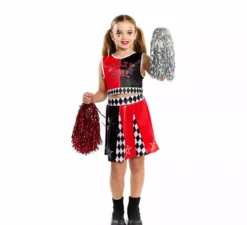 Costume da cheerleader arlecchino pericolosa per ragazze