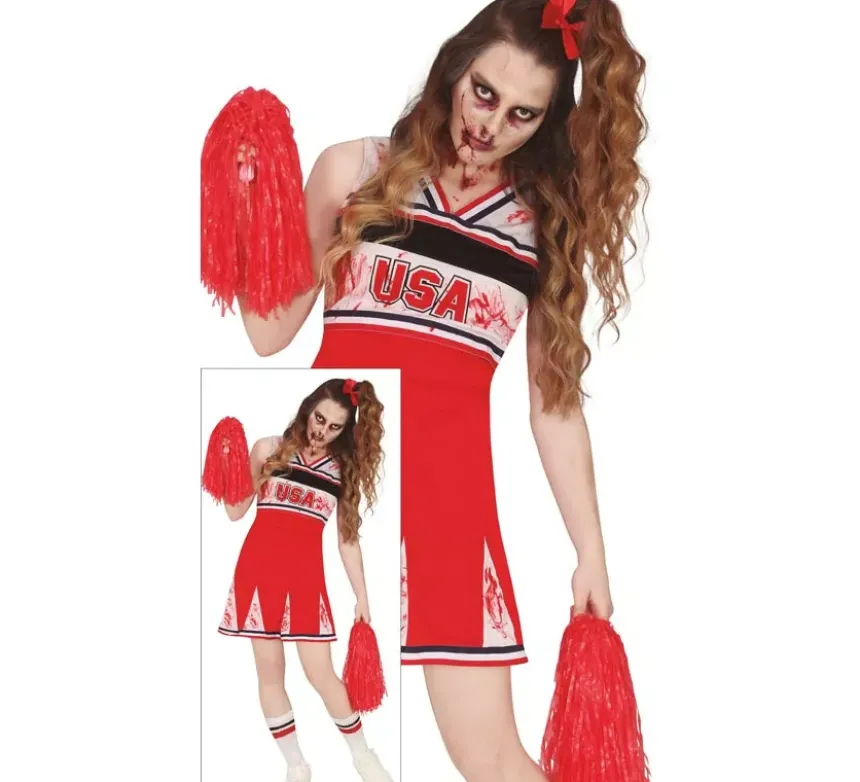 Costume da cheerleader cheerleader zombie