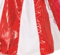Costume da cheerleader con paillettes rosse per ragazza