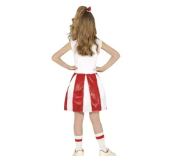 Costume da cheerleader con paillettes rosse per ragazza