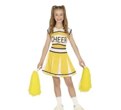 Costume da cheerleader giallo per bambina