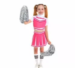 Costume da cheerleader rosa per bambina