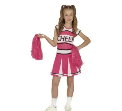 Costume da cheerleader rosa per bambina