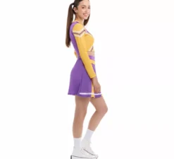 Costume da cheerleader viola per donna