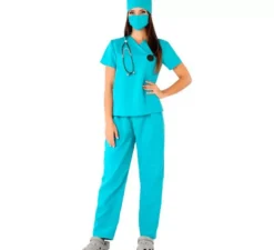 Costume da chirurgo verde per donna