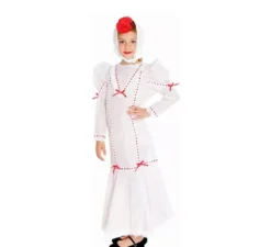 Costume da Chulapa bianco con piccoli pois rossi per bambina