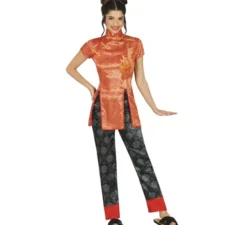 Costume da Cina arancione per donna