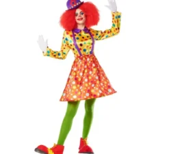 Costume da Clown a pois con minigonna per donna