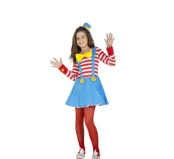Costume da Clown a Righe per bambina