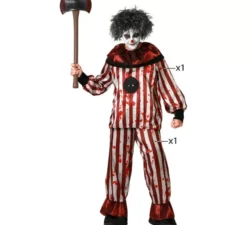 Costume da clown a righe per uomo