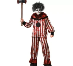 Costume da clown a righe per uomo