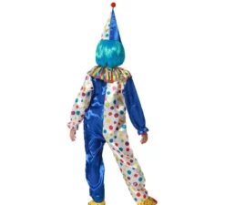 Costume da Clown blu a pois colorati per bambino