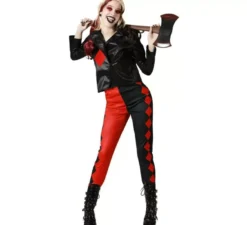 Costume da Clown Conflittivo nero e rosso per donna