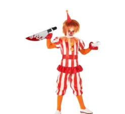 Costume da Clown del circo bianco e rosso per bambino