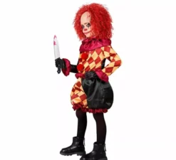 Costume da clown ghoul a scacchi per bambini