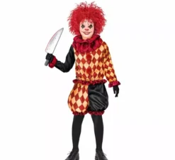 Costume da clown ghoul a scacchi per bambini