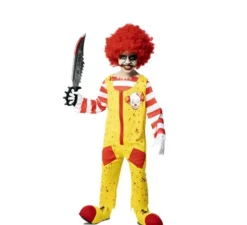 Costume da clown hamburger assassino per bambino