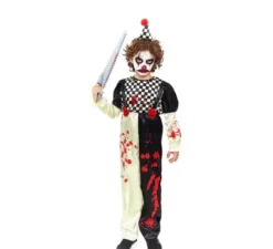 Costume da Clown Horror a quadretti bianchi e neri per bambino