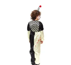 Costume da Clown Horror a quadretti bianchi e neri per bambino