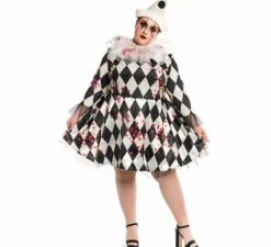 Costume da Clown Killer Pierrot con cappello per donna