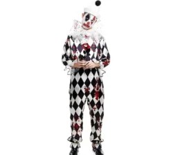 Costume da Clown Killer Pierrot con cappello per uomo