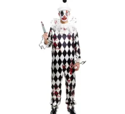 Costume da Clown Killer Pierrot con cappello per uomo