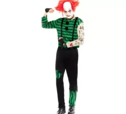 Costume da Clown Killer verde e nero per uomo