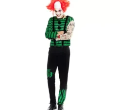 Costume da Clown Killer verde e nero per uomo