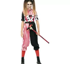 Costume da Clown Malvagio Tricolore con colletto per donna