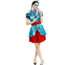 Costume da Clown Maniac blu e rosso per donna