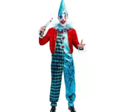 Costume da Clown Maniac blu e rosso per uomo