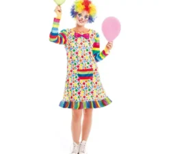 Costume da Clown multicolor a pois per donna