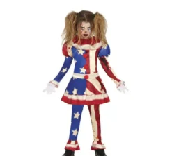 Costume da Clown Patriota Sanguinario per bambina
