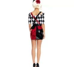 Costume da Clown Rombo nero e rosso per donna