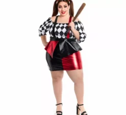 Costume da Clown Rombo nero e rosso per donna