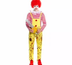 Costume da clown sadico per hamburger per uomo