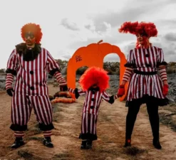 costume da clown strisce per gli uomini