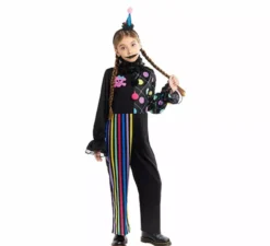 Costume da clown tetro colorato per bambine