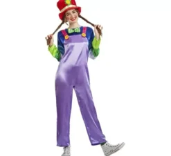 Costume da clown viola per donna