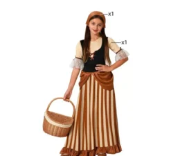 Costume da contadina medievale marrone per ragazza