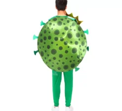 Costume da coronavirus verde con corona per adulto