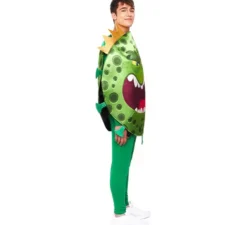 Costume da coronavirus verde con corona per adulto