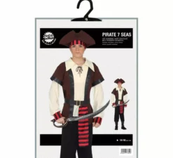 Costume da corsaro pirata dei sette mari per adolescente