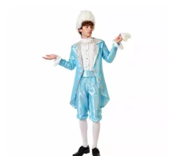 Costume da cortigiana blu per uomo