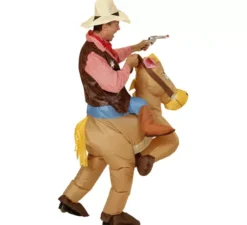 Costume da cowboy su cavallo gonfiabile per adulto