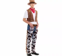 Costume da cowboy western con gambali per uomo